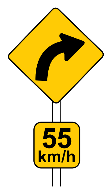 Road-curves-right-with-advised-speed-55-kmh-34